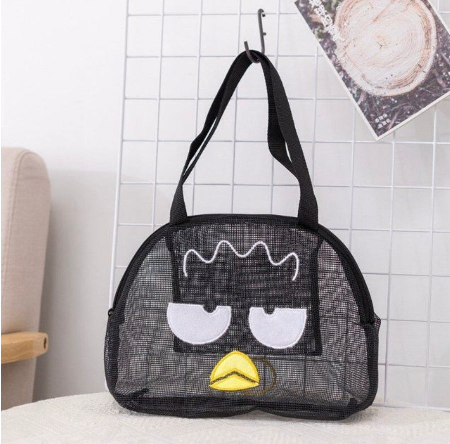 SANRIO BAD BADTZ-MARU BREATHABLE BEACH STORAGE TOTE BAG