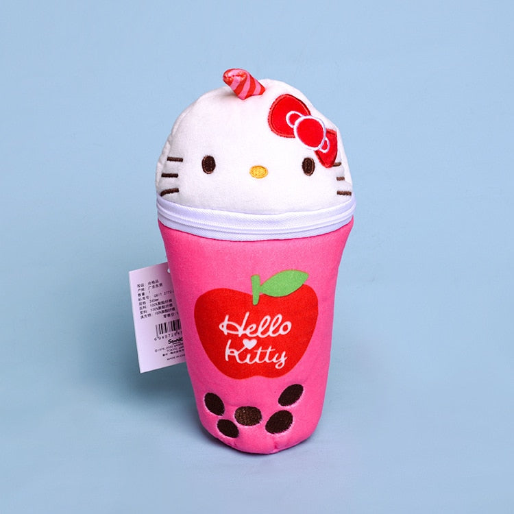 HELLO KITTY BOBA PEARL MILK TEA PLUSH PENCIL CASE POUCH