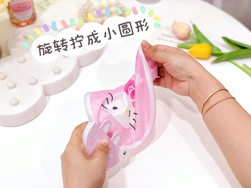 KAWAII SANRIO PINK HELLO KITTY FOLDABLE FAN