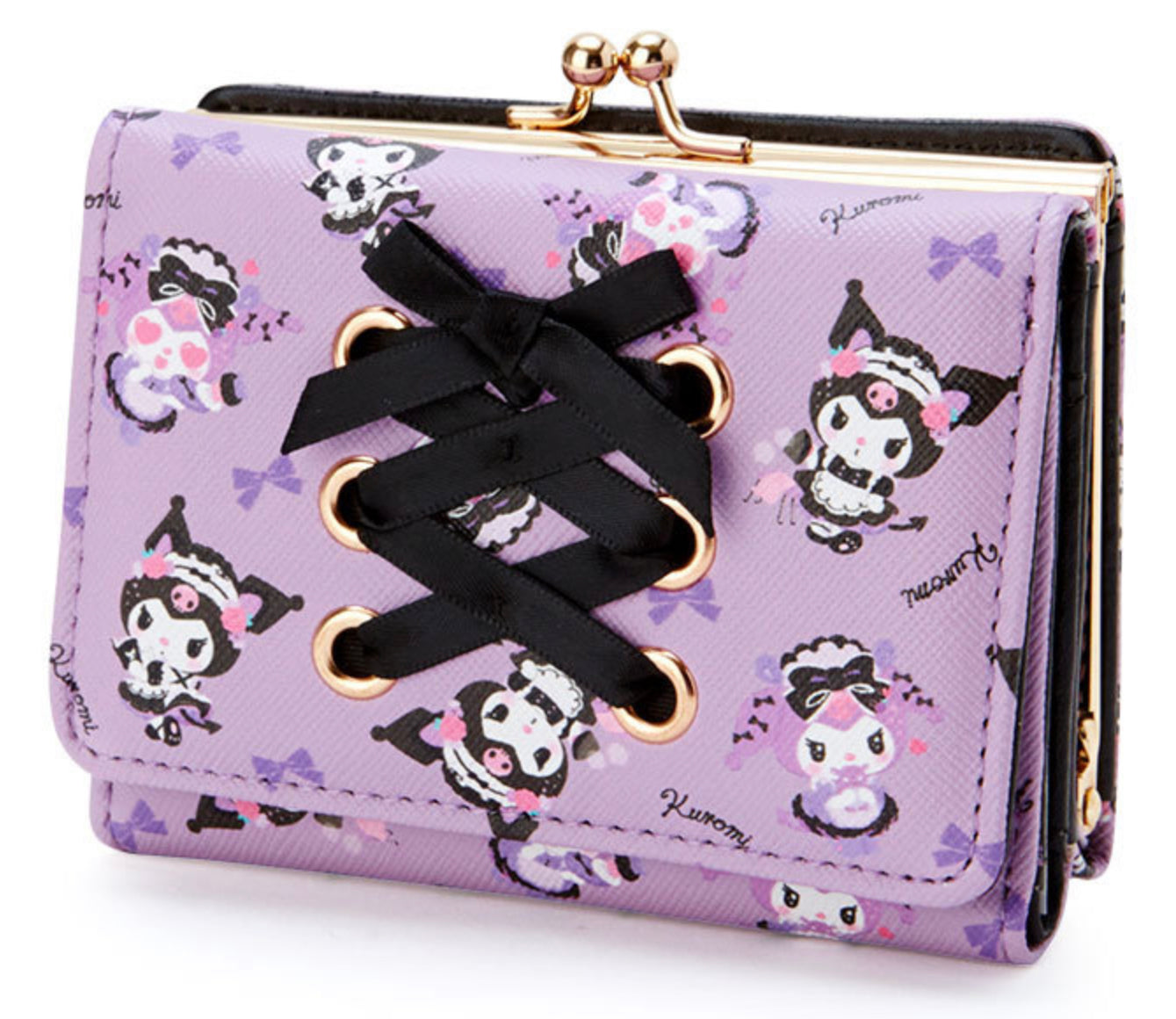 KAWAII SANRIO KUROMI MAID CAFE LACE UP CORSET WALLET