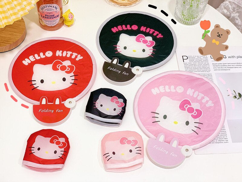 KAWAII SANRIO PINK HELLO KITTY FOLDABLE FAN
