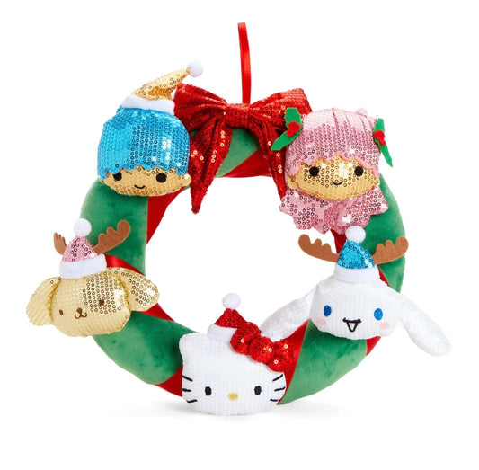 Holiday Sequin Hello Kitty
& Friends Wreath