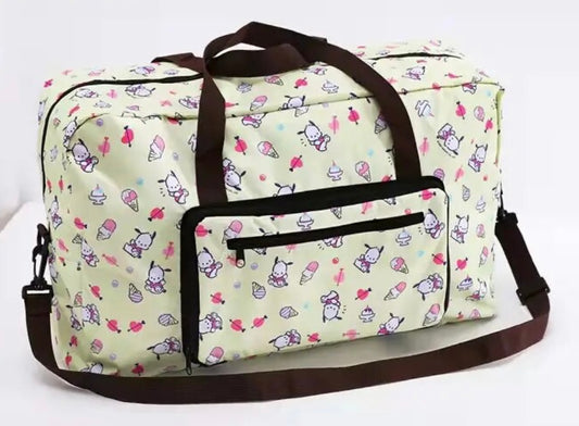 Pochacco Large Foldable Carry On Duffel Bag