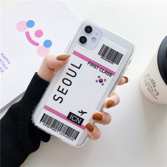 SEOUL ICN “FIRST CLASS” AIRPLANE TICKET IPHONE 13 CASE
