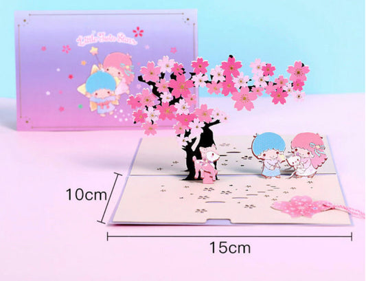 KAWAII SANRIO LITTLE TWIN STARS BLANK POP UP GIFT CARD