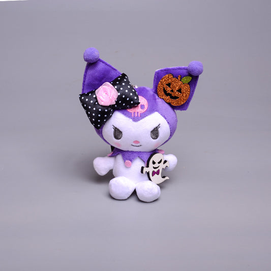 KAWAII SANRIO KUROMI SPOOKY HALLOWEEN JACK-o-LANTERN GHOST PLUSH KEYCHAIN