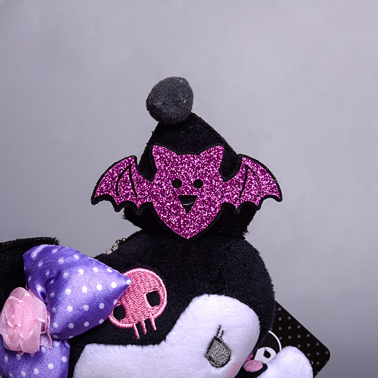 KAWAII SANRIO KUROMI SPOOKY HALLOWEEN BAT GHOST PLUSH KEYCHAIN