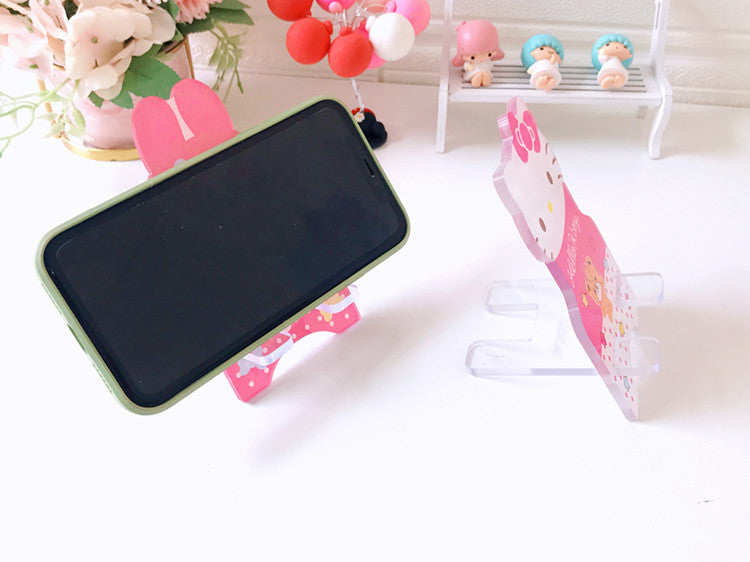 PINK HELLO KITTY CELL PHONE HOLDER DESKTOP STAND