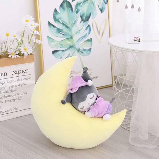 Kawaii Sanrio Kuromi Sleepy Moon Plush Pillow