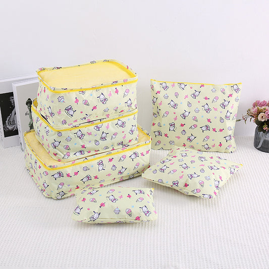 POCHACCO ICE CREAM AND HEARTS 6 PC TRAVEL PACKING CUBE SET