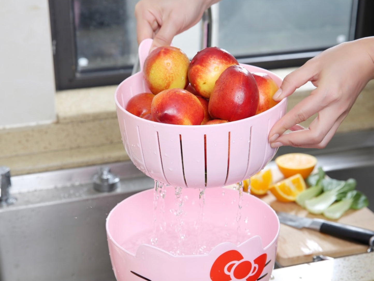 HELLO KITTY DOUBLE LAYER FRUIT VEGETABLE STRAINER