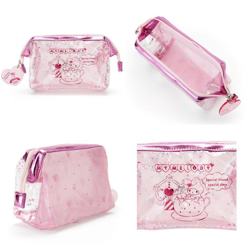 KAWAII SANRIO MY MELODY SEQUINED TRANSPARENT WATERPROOF MULTI USE POUCH