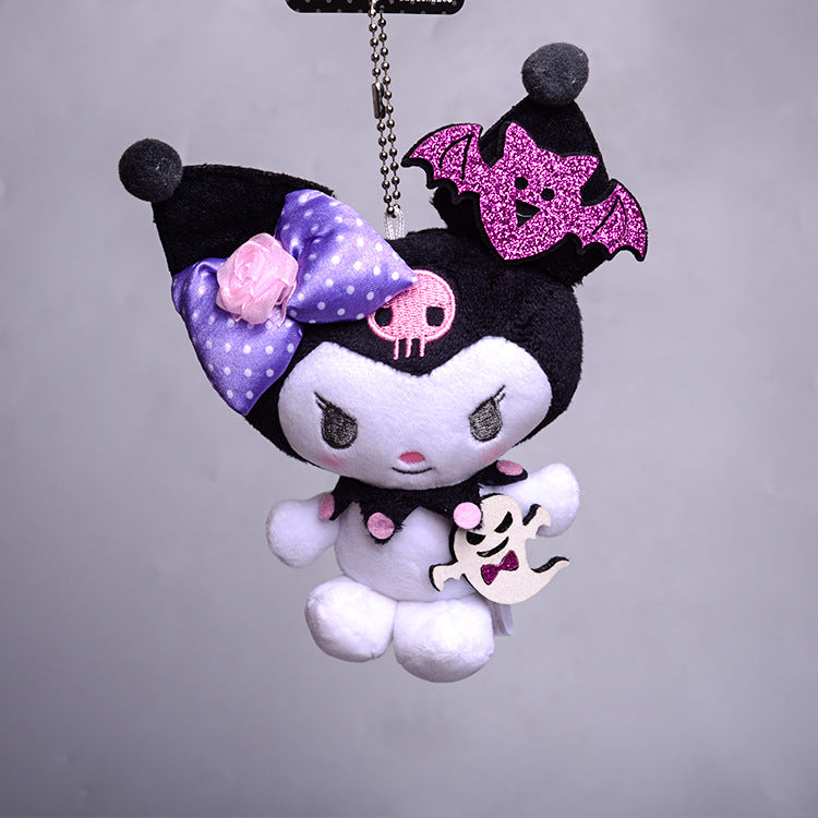 KAWAII SANRIO KUROMI SPOOKY HALLOWEEN BAT GHOST PLUSH KEYCHAIN