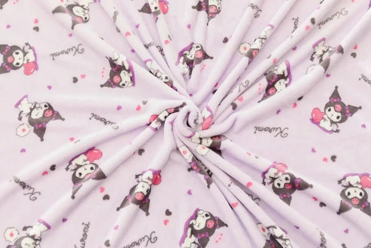 Kuromi Hearts Plush Lap/Baby Blanket